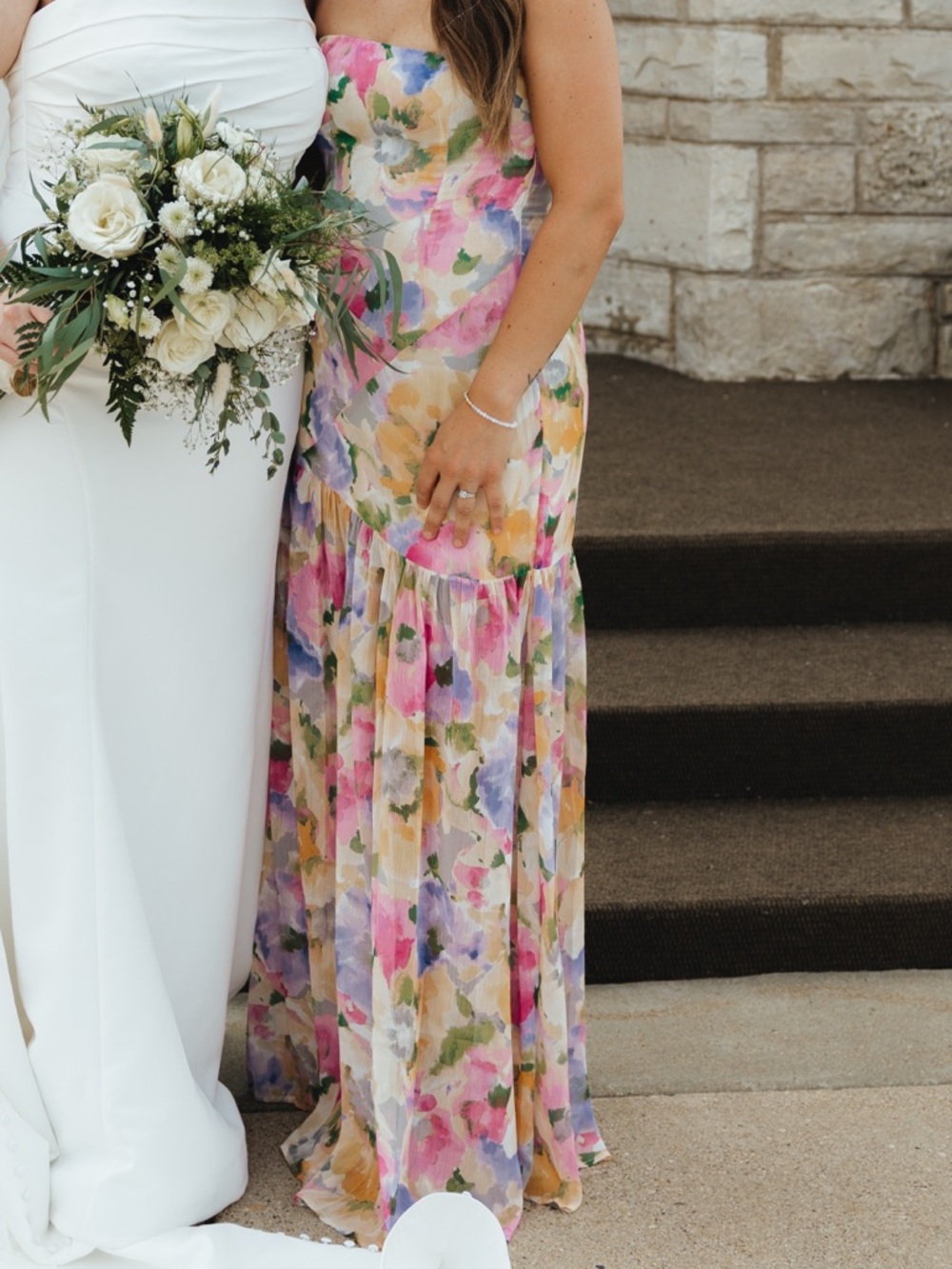 Strapless Pastel Floral Maxi Dress - Picture 4 of 4